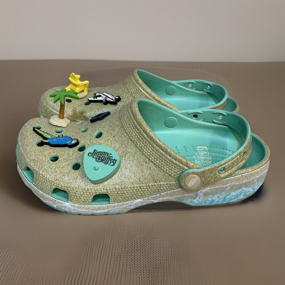 Crocs x Jimmy Buffet Clogs Mens 9 Womens 11 Margaritaville Beach Teal Slides NEW